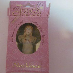 Womens touch stone angel March hand painted rubbing stone signed